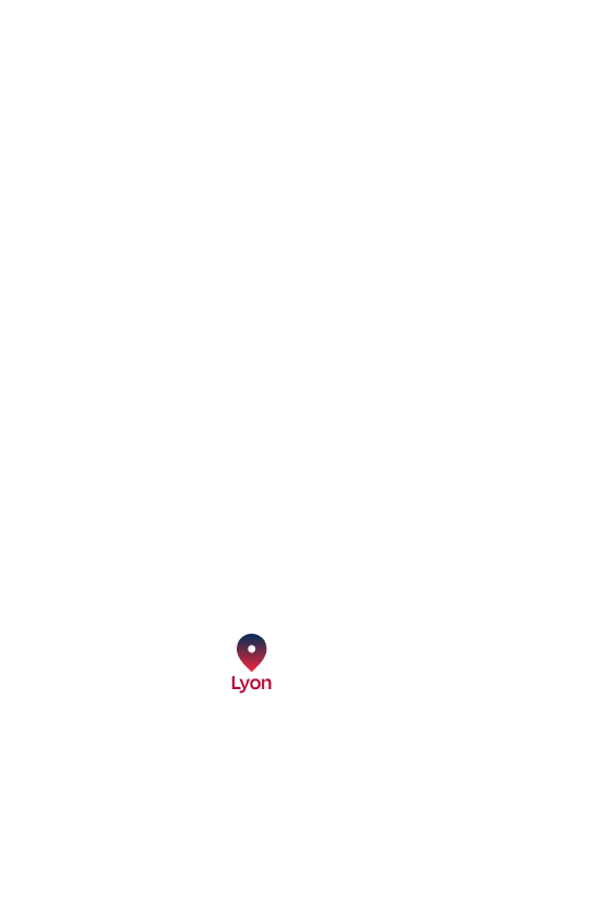 Point positionnant Lyon sur une carte de la France