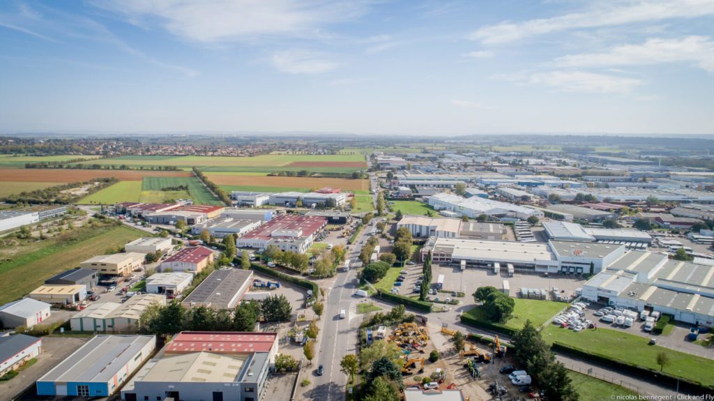 Vue aérienne de la zone d'activité de l'Est Lyonnais