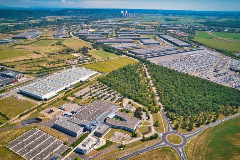 Vue aérienne de la zone industrielle de la Plaine de l'Ain