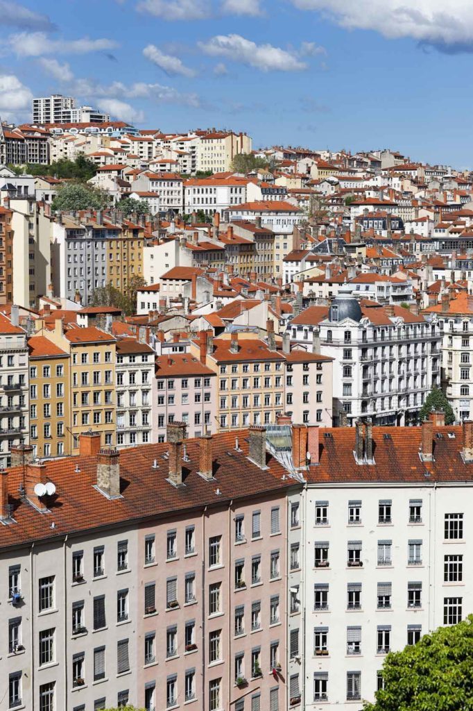 Photo des immeubles des pentes de la Croix Rousse