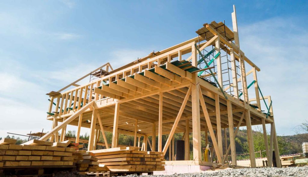Structure en bois d'un chalet