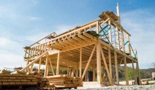 Structure en bois d'un chalet